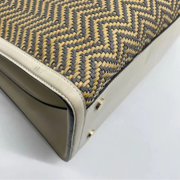 Auth Bvlgari Isabella Rossellini Leather White x Multicolor Handbag - Picture 9 of 16